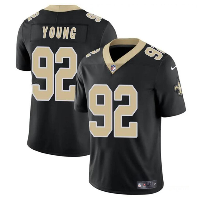 Men's New Orleans Saints #92 Chase Young Black Vapor Limited Stitched Football Jersey